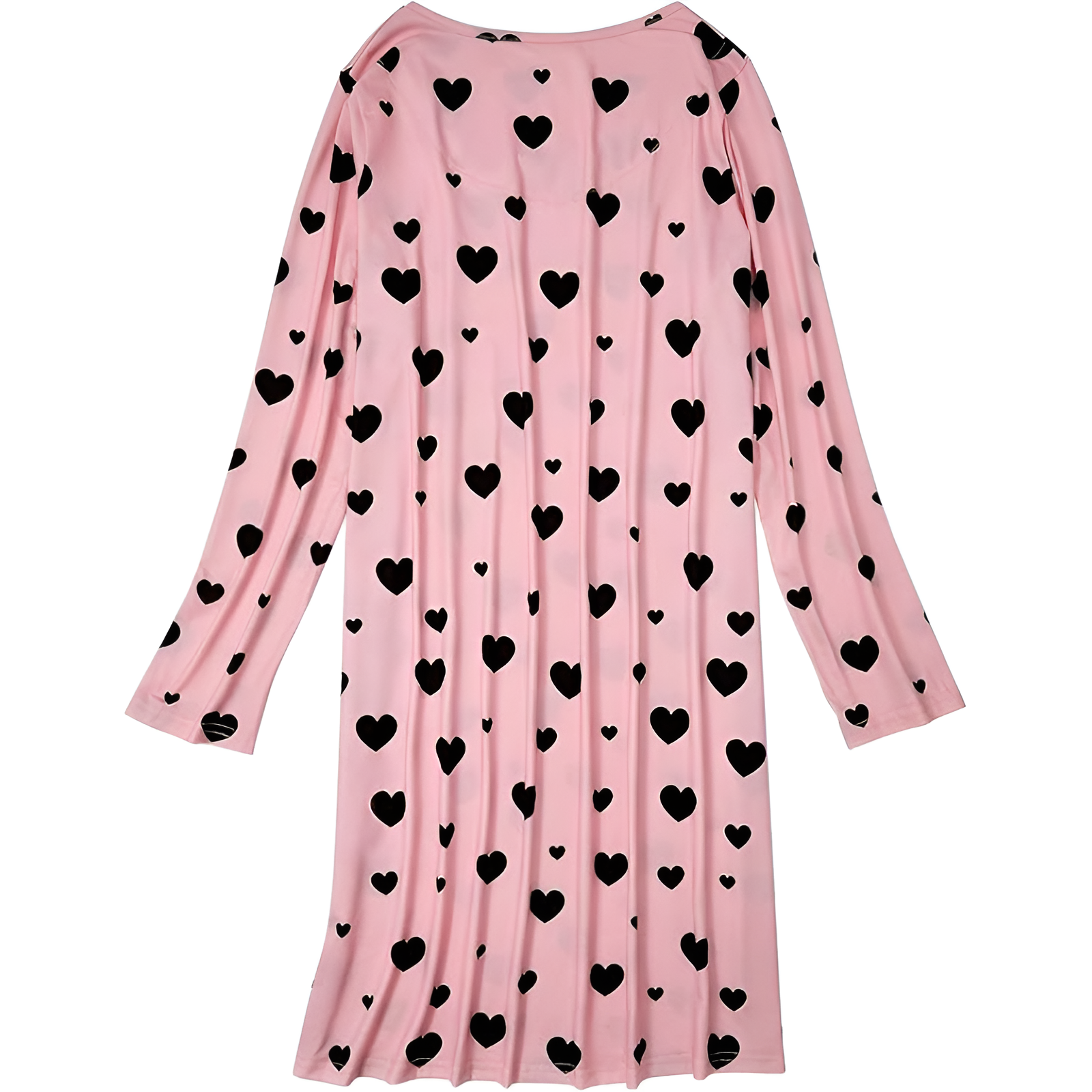 Printed Long Sleeve Nightgown House Dress For Women