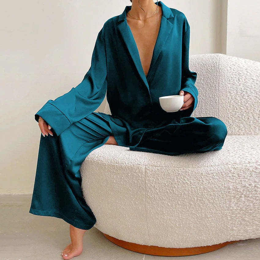 Women's Single-Breasted Long Sleeves Suits-Original Pajamas