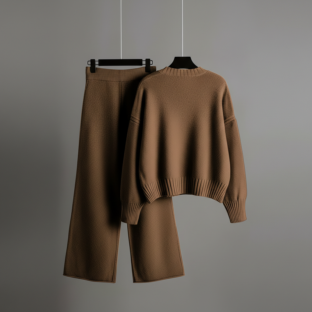 Seed Stitch Knit Sweater Pants Set