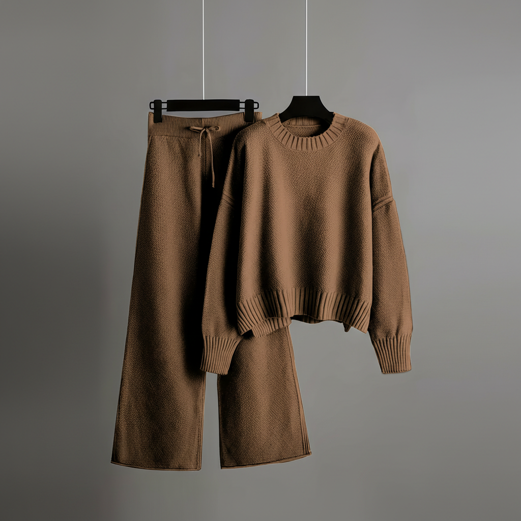 Seed Stitch Knit Sweater Pants Set