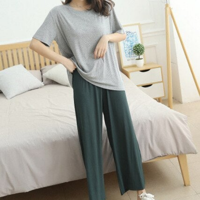 The Ribbed Solid Original Pajamas-Original Pajamas