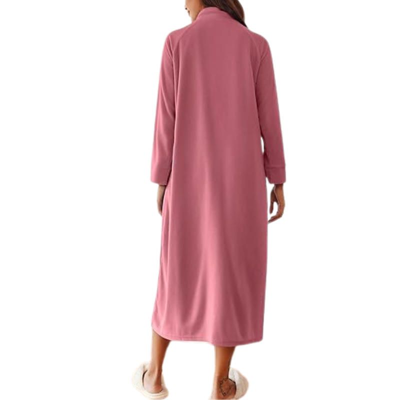 Long Sleeves Soft Bathrobe With Pockets For Women