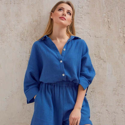 Women's Cotton Quarter Sleeve Pajamas Set-Original Pajamas
