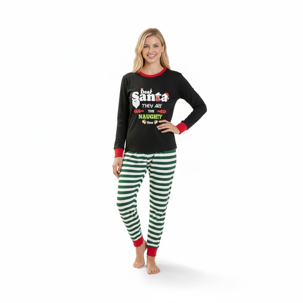 Dear Santa Letter Printed Christmas Family Pajama Set