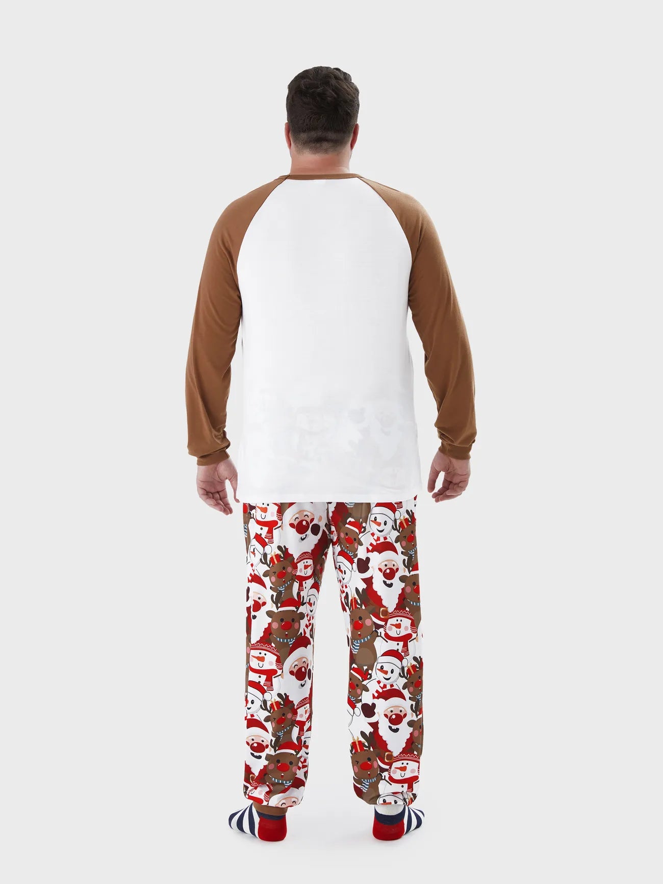 Christmas Family Matching Reindeer Print Raglan Sleeve Pajamas Sets-Original Pajamas