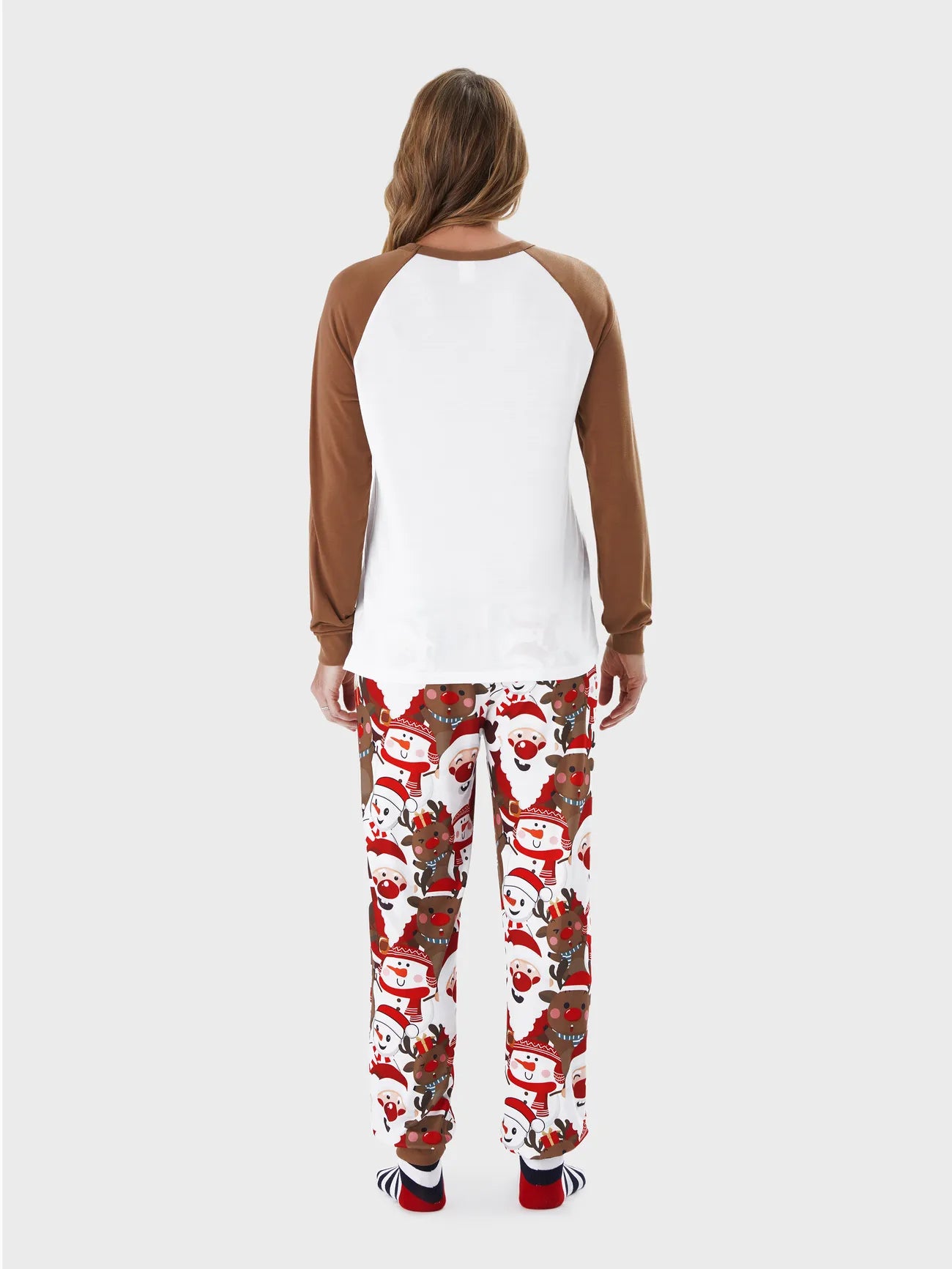 Christmas Family Matching Reindeer Print Raglan Sleeve Pajamas Sets-Original Pajamas