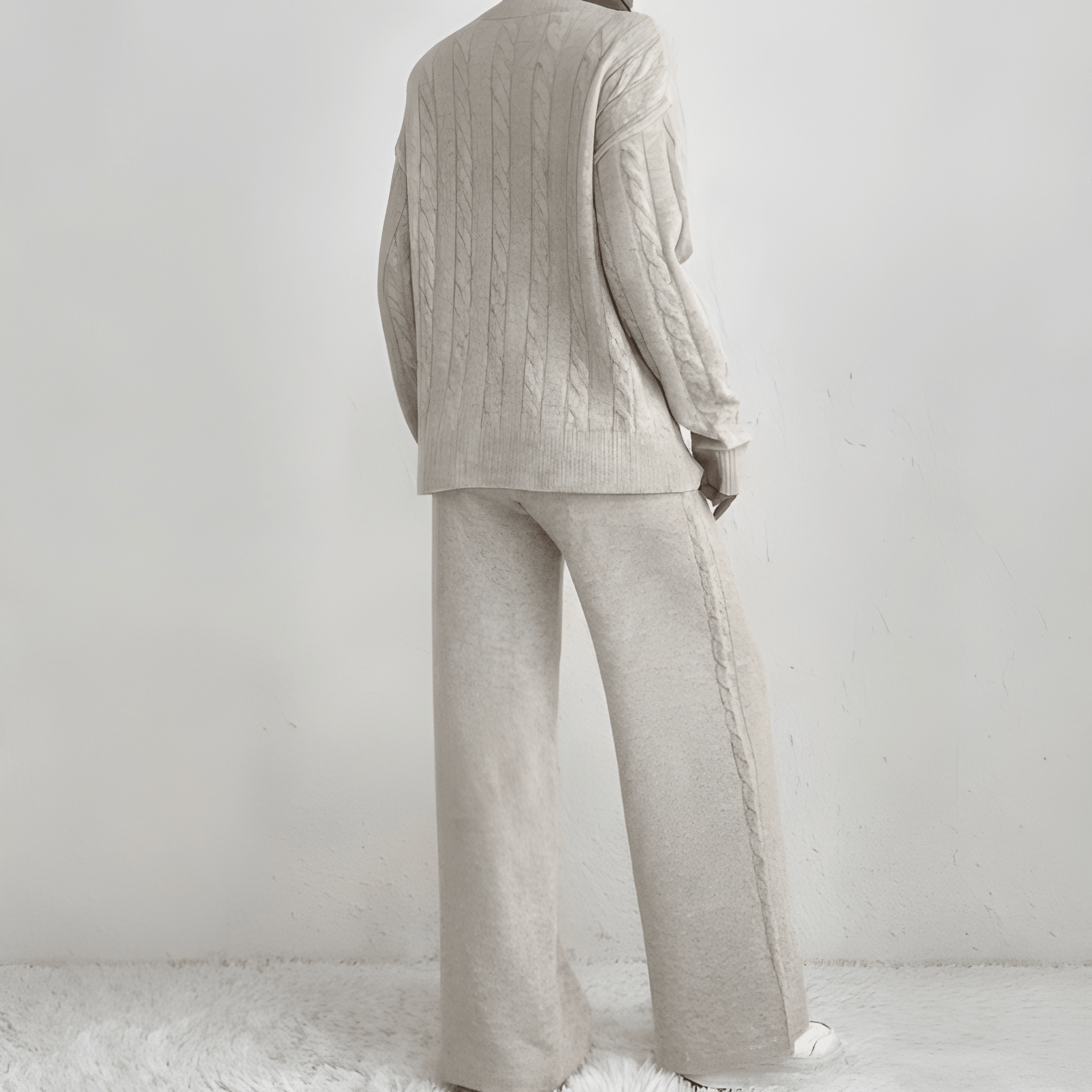 Elegant Knit Sweater And Pant Set