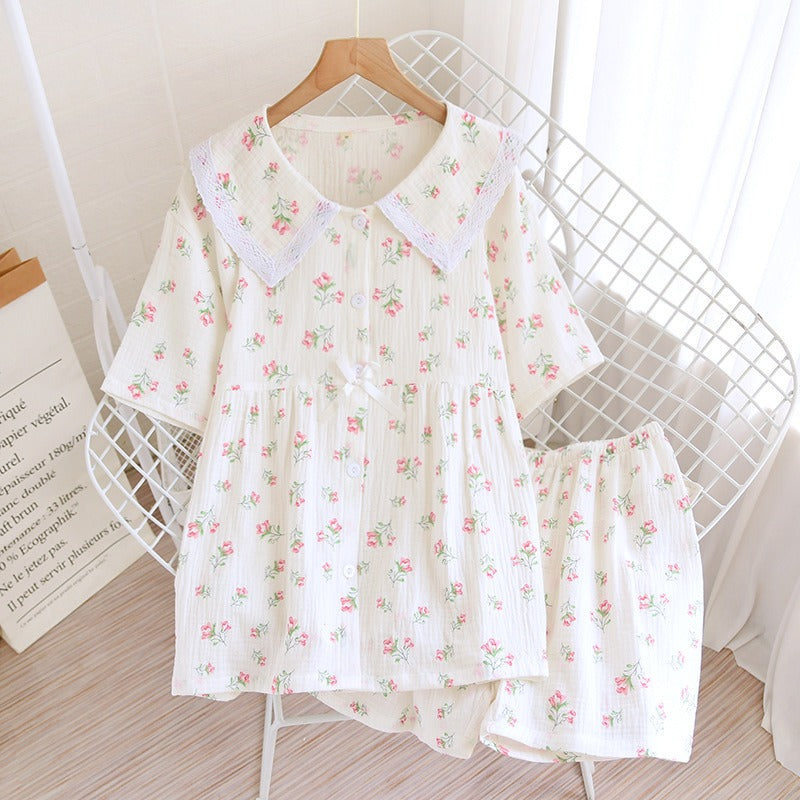Women's Floral Shorts Sleeves 2-Piece Pajama set-Original Pajamas