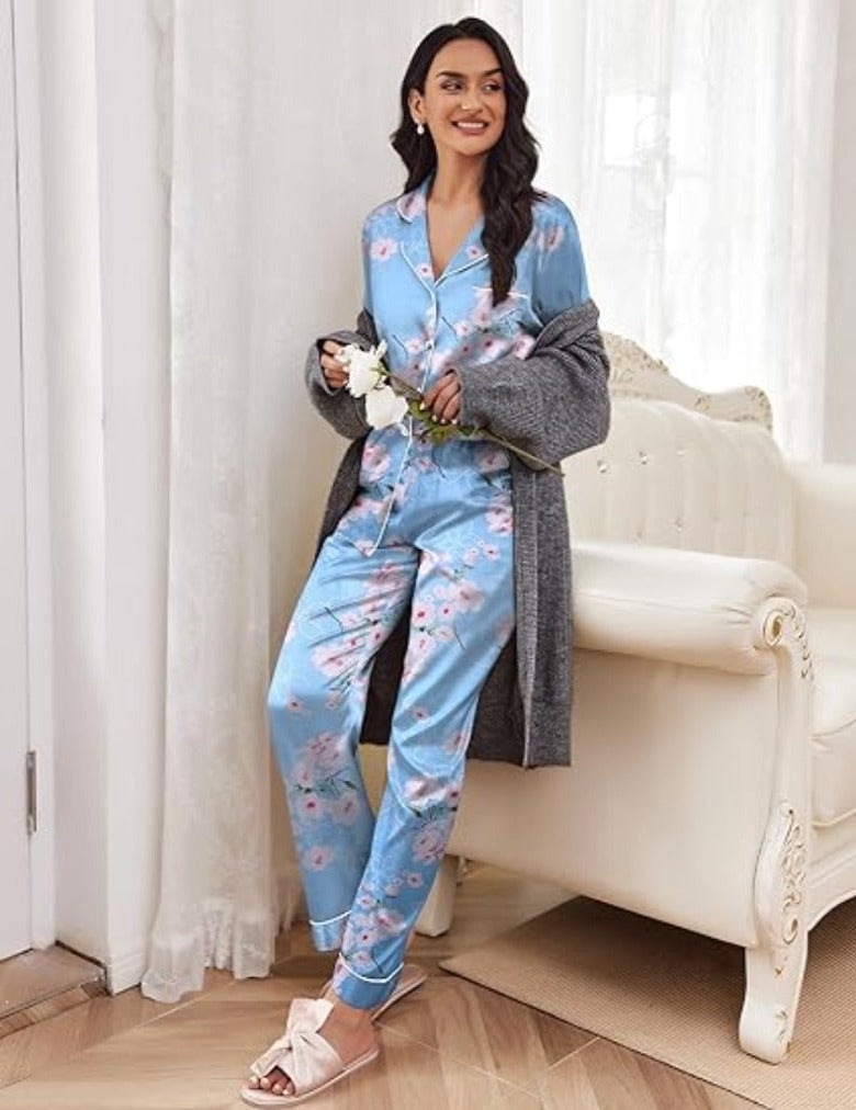 Floral Patterned Comfy Pajamas Set-Original Pajamas