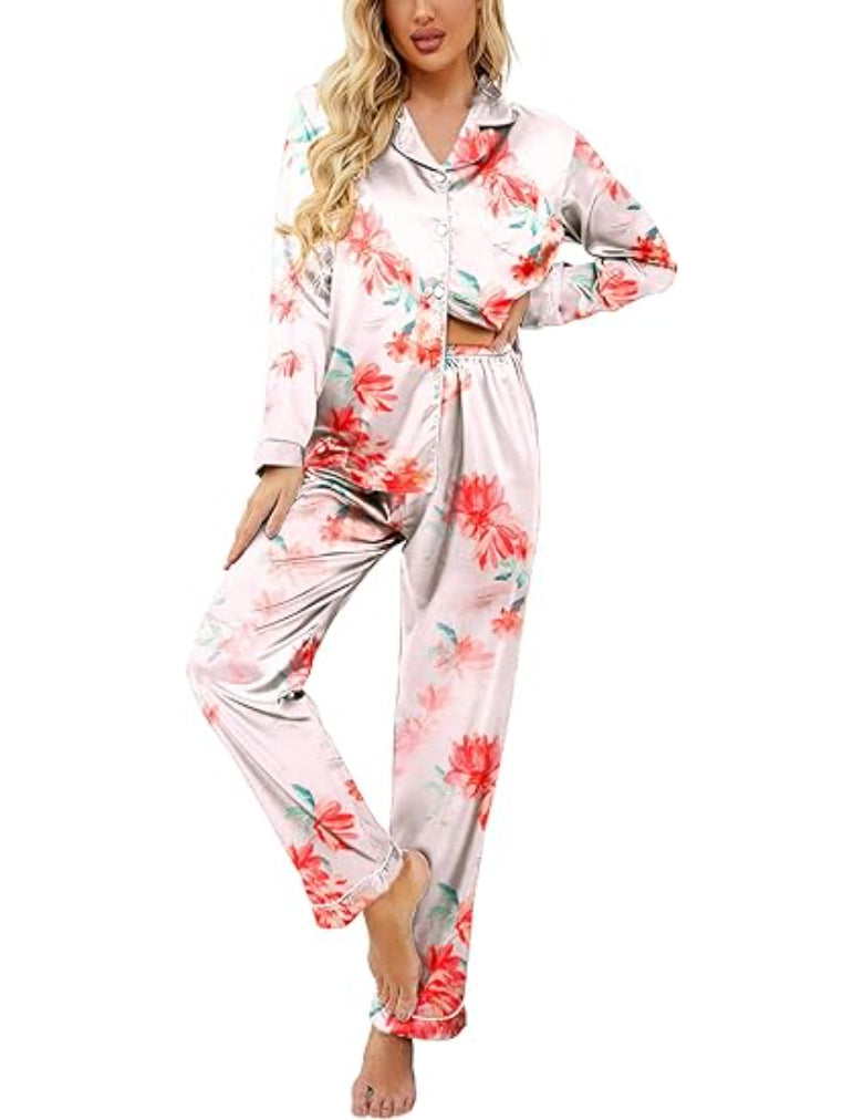 Floral Patterned Comfy Pajamas Set-Original Pajamas