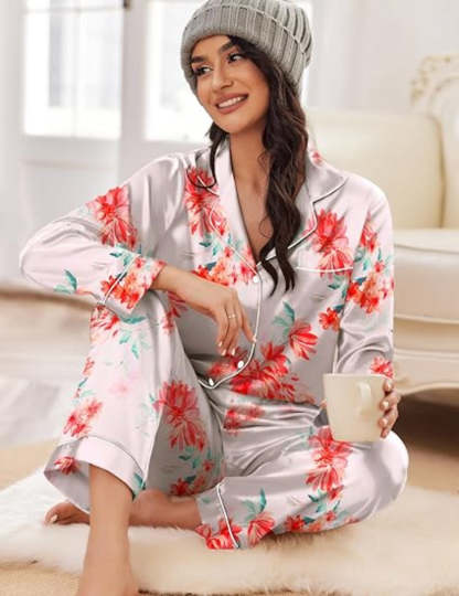 Floral Patterned Comfy Pajamas Set-Original Pajamas