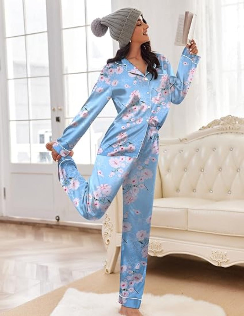 Floral Patterned Comfy Pajamas Set-Original Pajamas