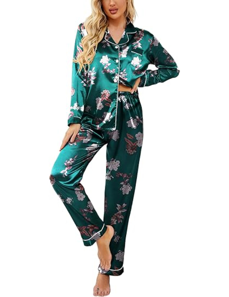 Floral Patterned Comfy Pajamas Set-Original Pajamas