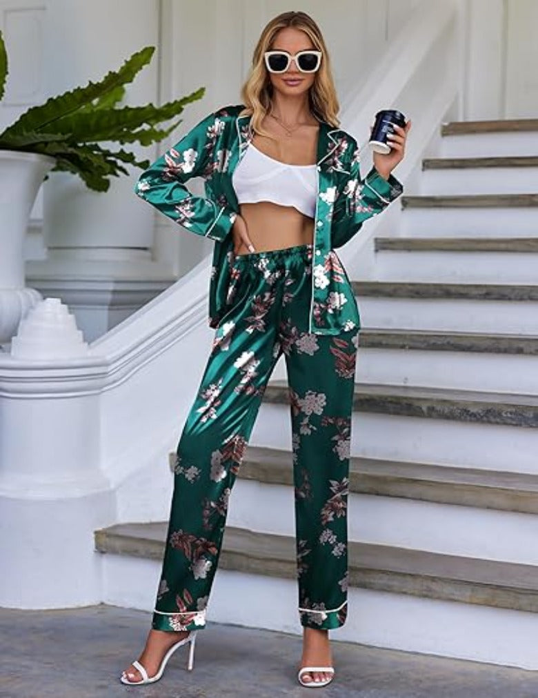 Floral Patterned Comfy Pajamas Set-Original Pajamas