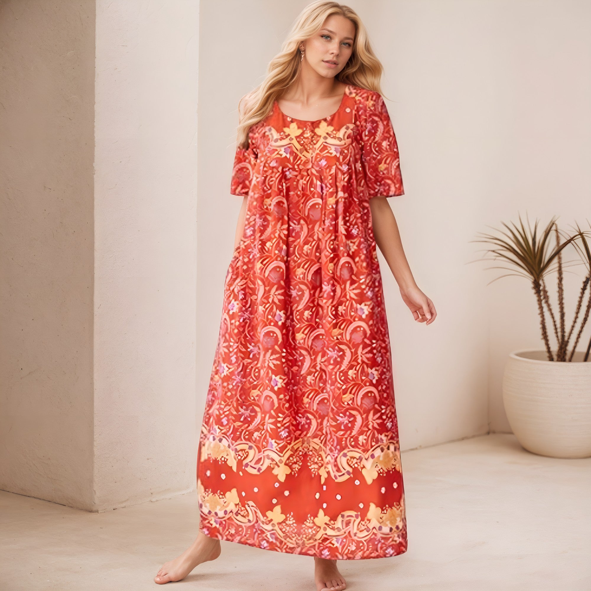 Women's Front Lounger House Dress-Original Pajamas