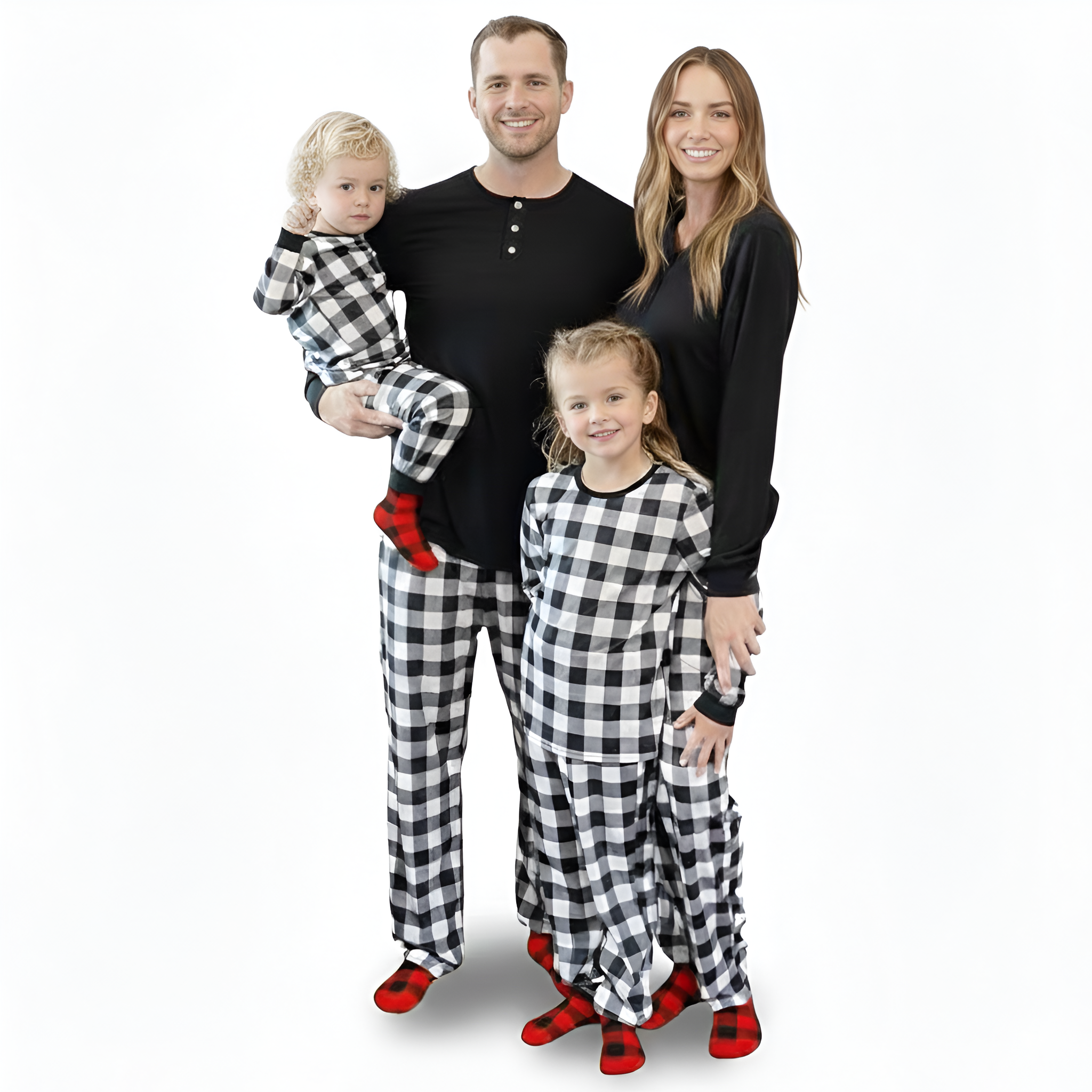 Matching Family Christmas Pajamas Set With Tree Print And Socks