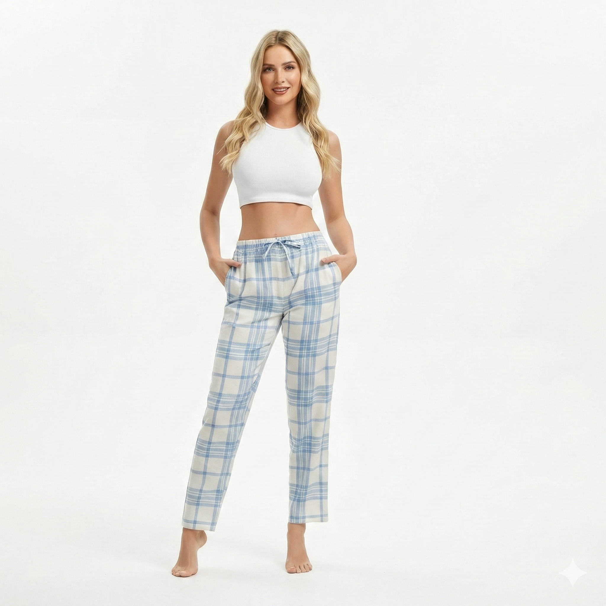 Comfortable Plaid Lounge Pajama Pants For Women