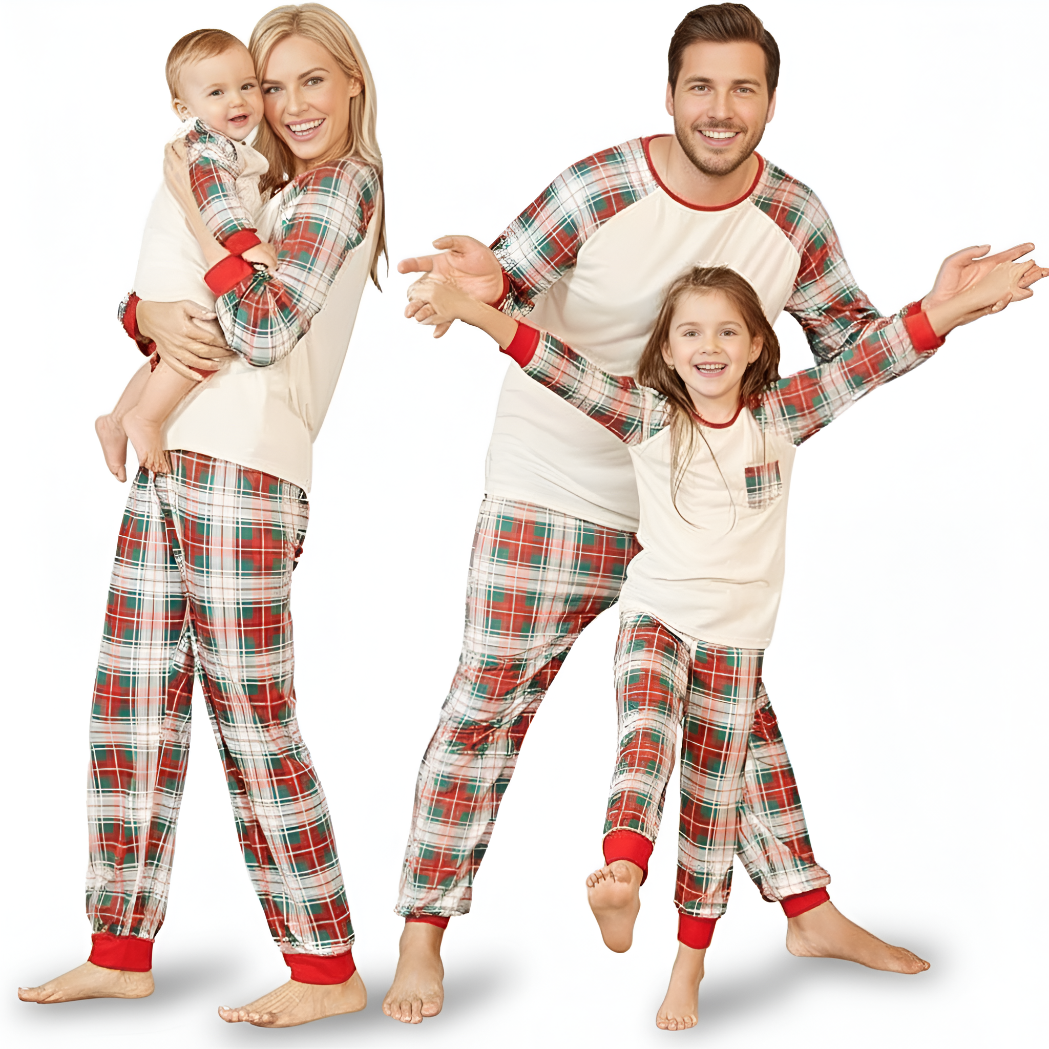 Festive Matching Christmas Pajama Set With Winter Print Design