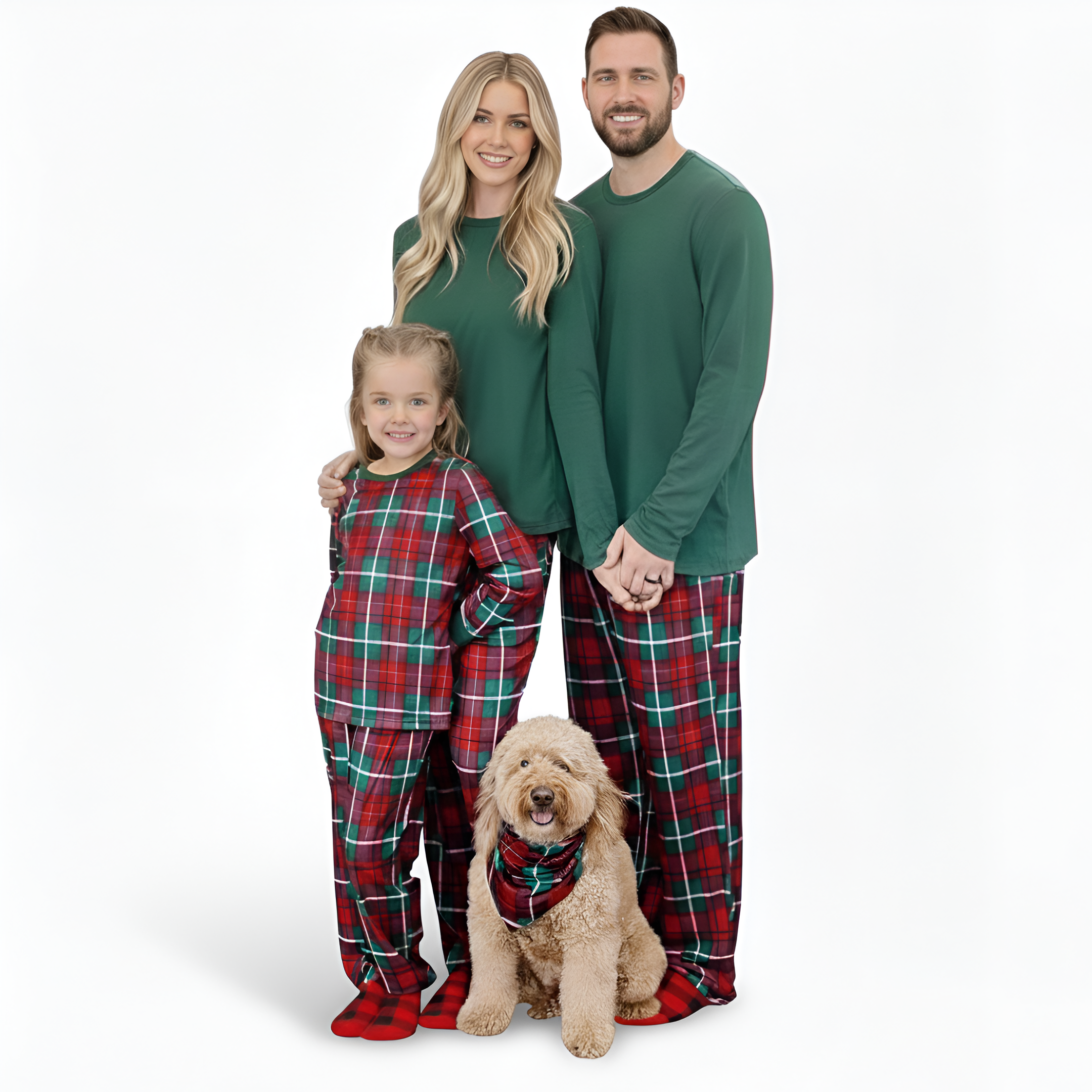 Matching Family Christmas Pajamas Set With Tree Print And Socks