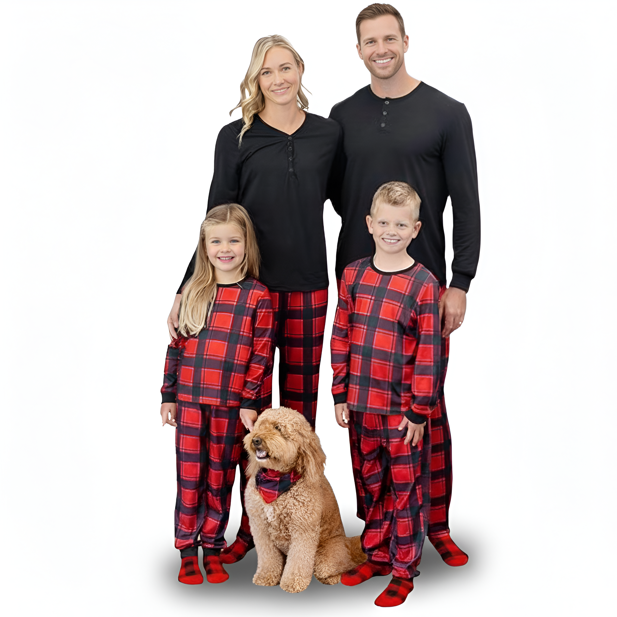 Matching Family Christmas Pajamas Set With Tree Print And Socks
