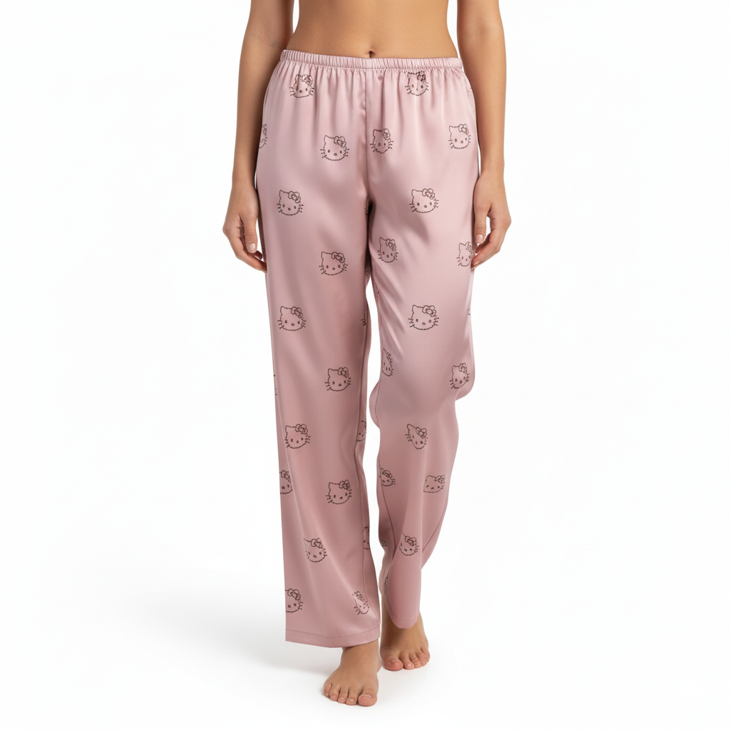 Two Piece Satin Camisole Pajama Shorts Set