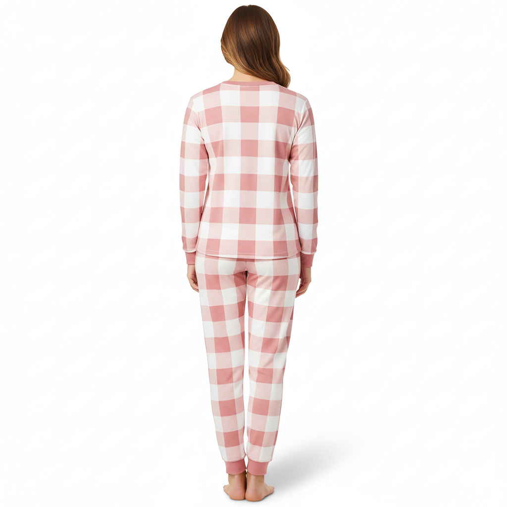 Long Sleeve T Shirt with Pants Plaid Sleepwear Loungewear Family Matching Pajama Sets