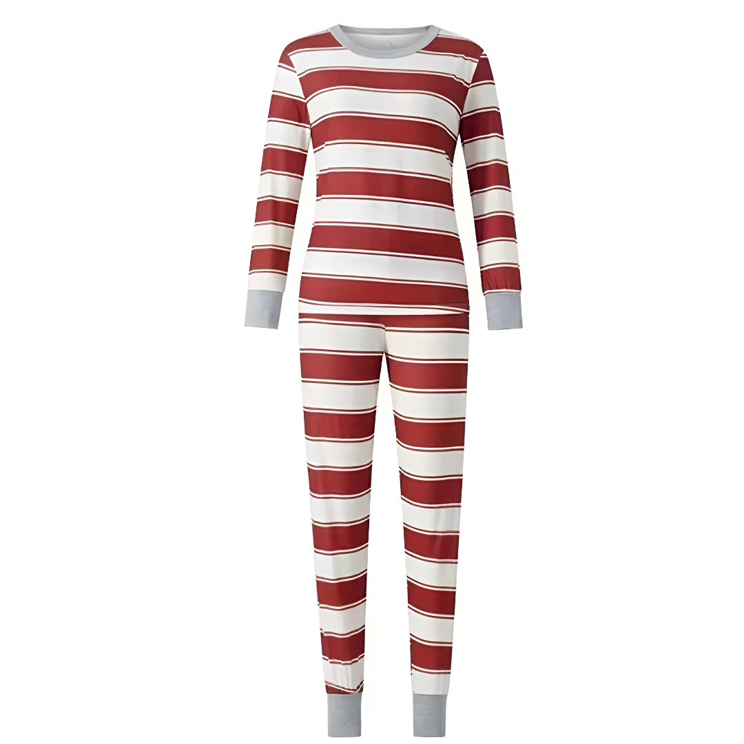 Long Sleeve Tops and Striped Pants Family Matching Pajama Sets