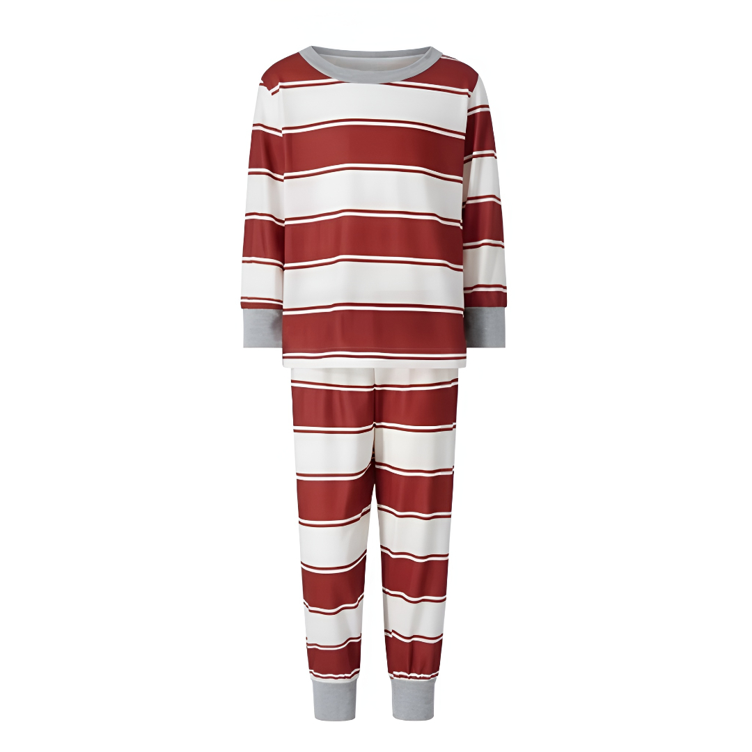 Long Sleeve Tops and Striped Pants Family Matching Pajama Sets