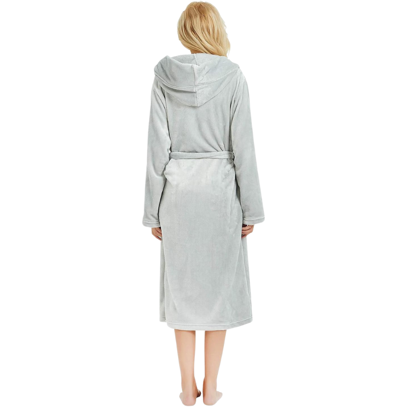 Soft Hooded Fleece Bathrobe For Women