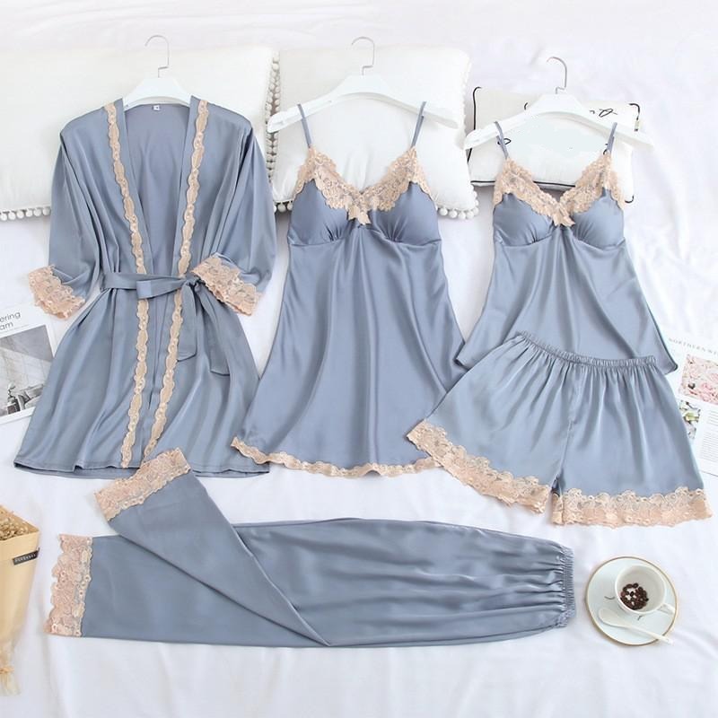 5-Piece Robe Sleep Suit For Women-Original Pajamas