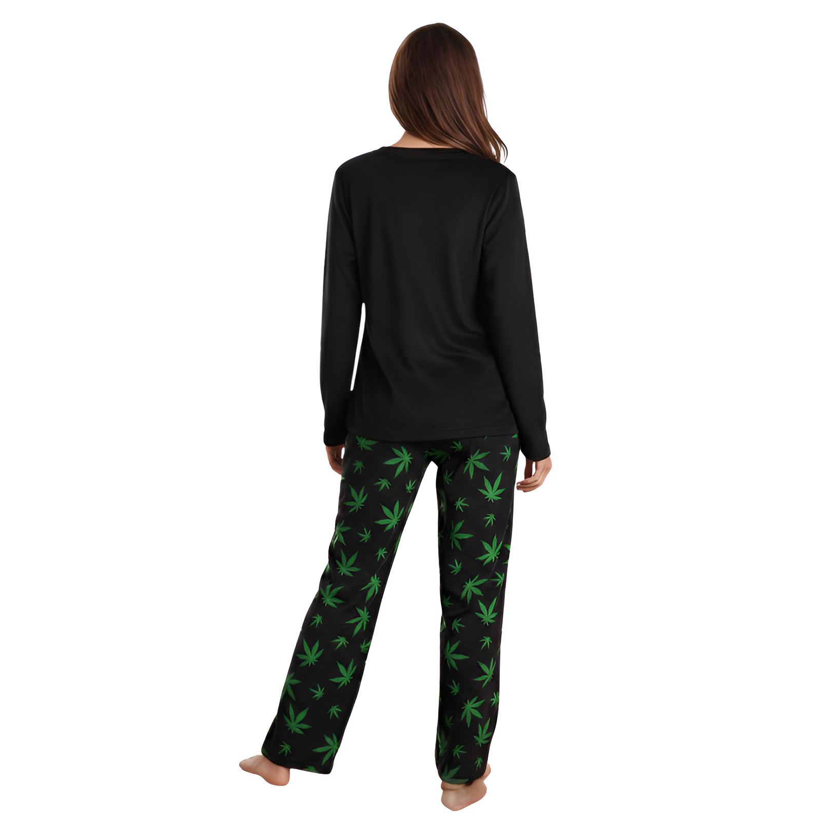 Long Sleeve Pajama Set With Pants And Matching Socks For Women