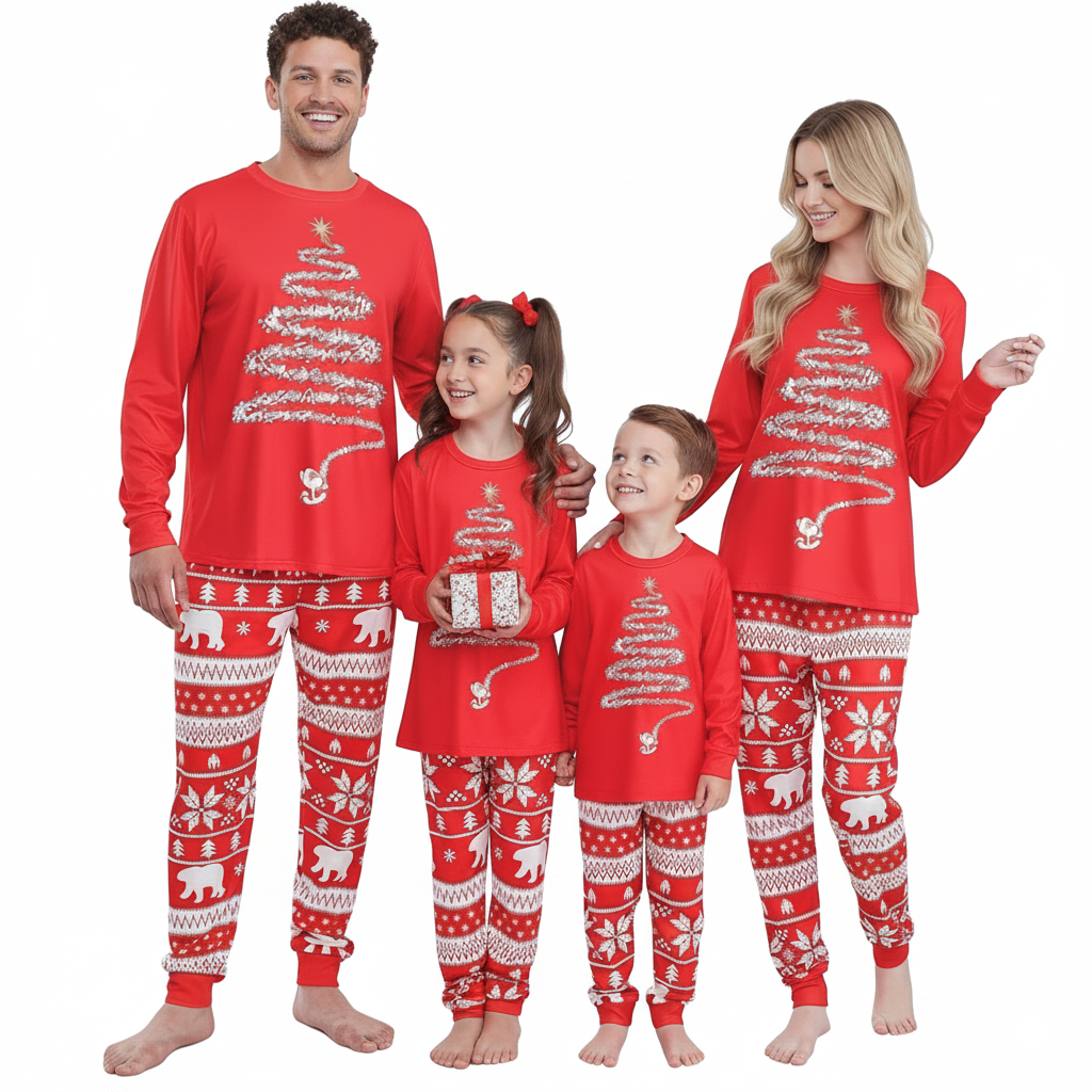 Festive Holiday Matching Family Pajama Set