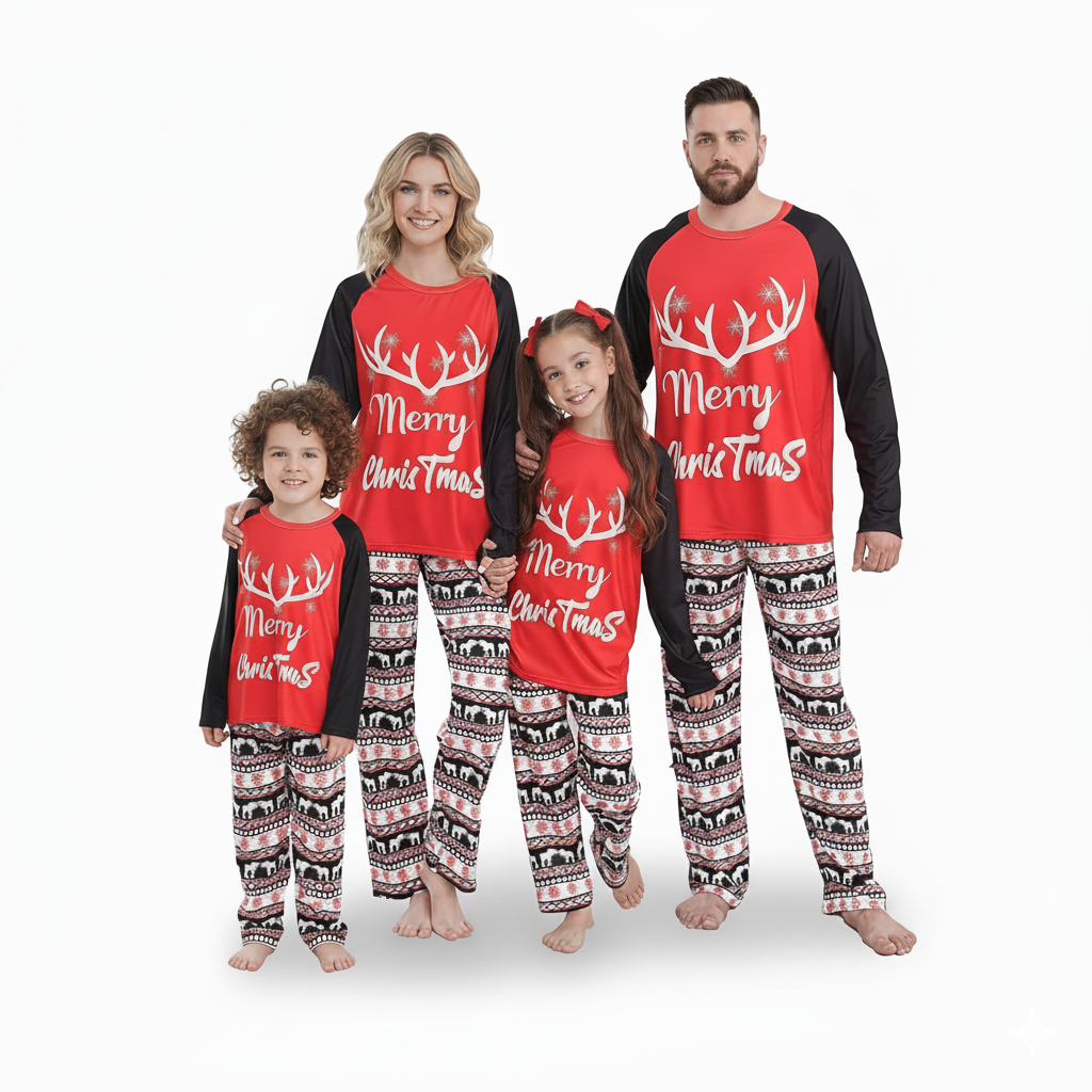 Festive Holiday Matching Family Pajama Set