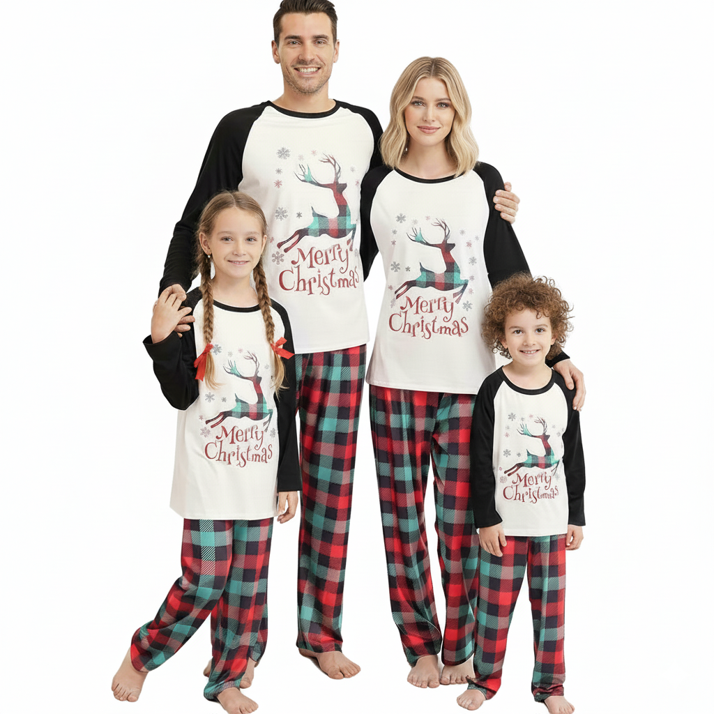 Festive Holiday Matching Family Pajama Set