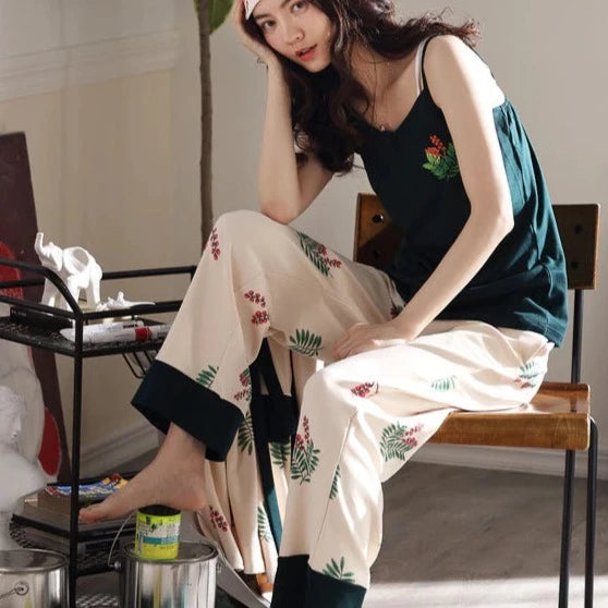 The Floral Printed Sleepwear Original Pajamas-Original Pajamas