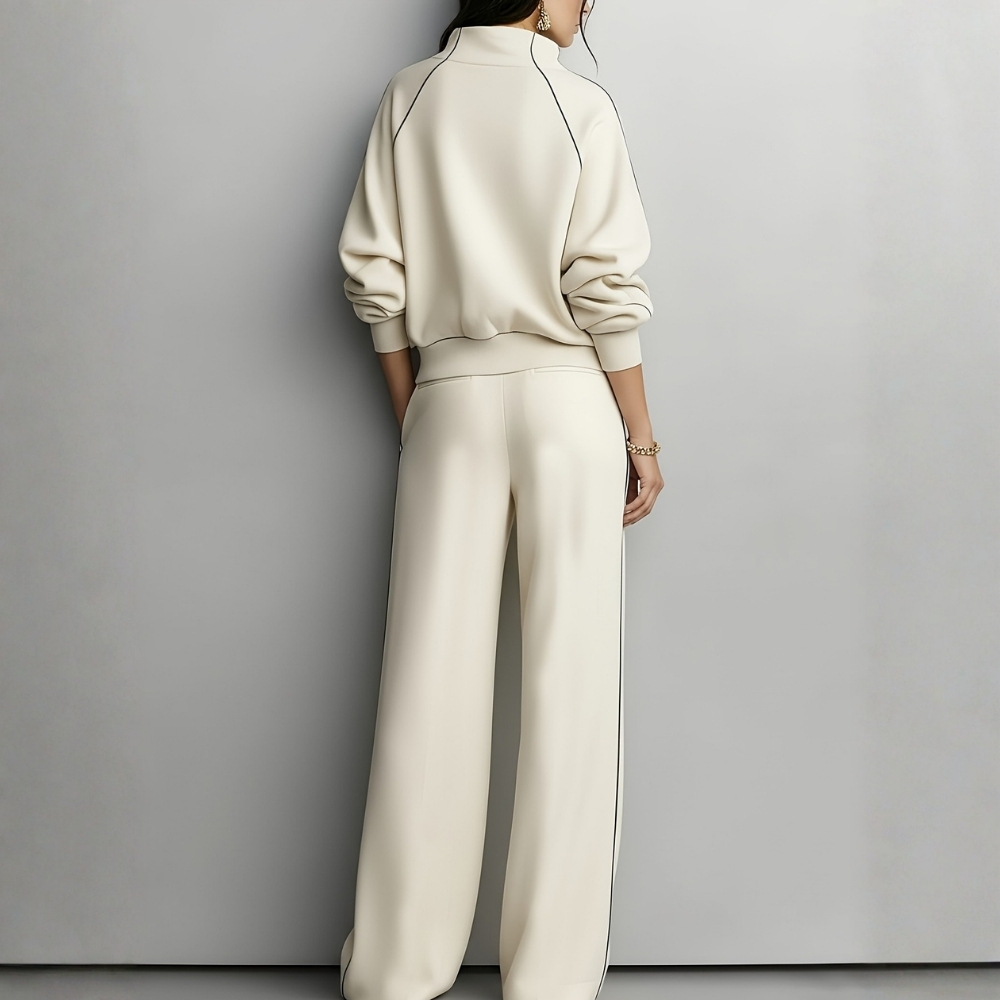 High Collar Wide Pant Set