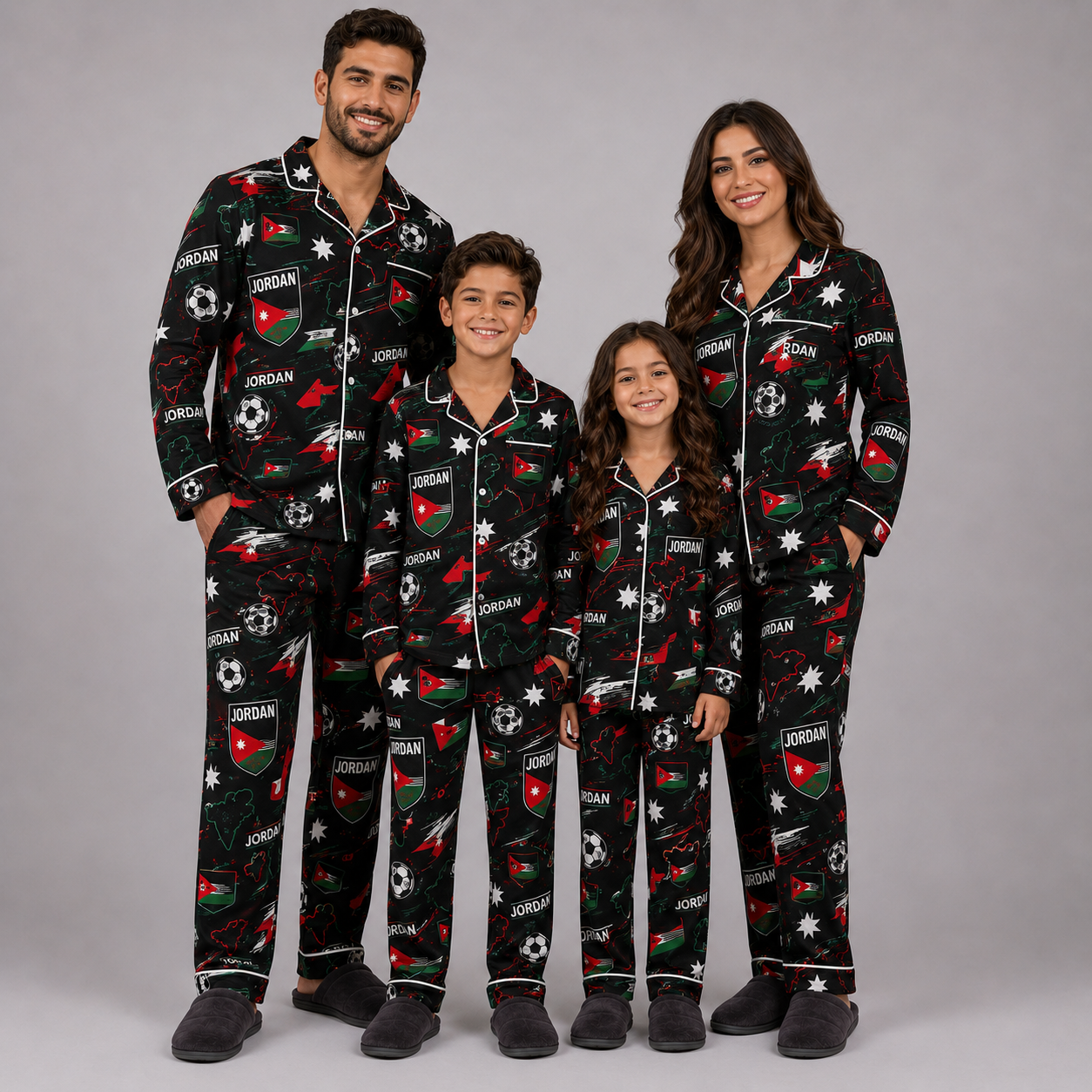 World Cup 2026 Jordan Football Themed All Over Printed Matching Pajama Set