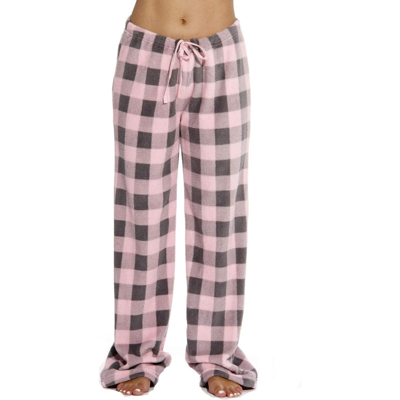 Plaid Pattern Plush Pajama Pants-Original Pajamas