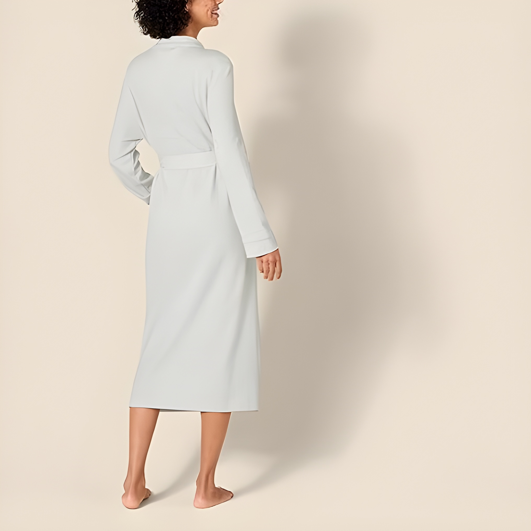 Lightweight Waffle Knit Full Length Bathrobe Home Wear For Women