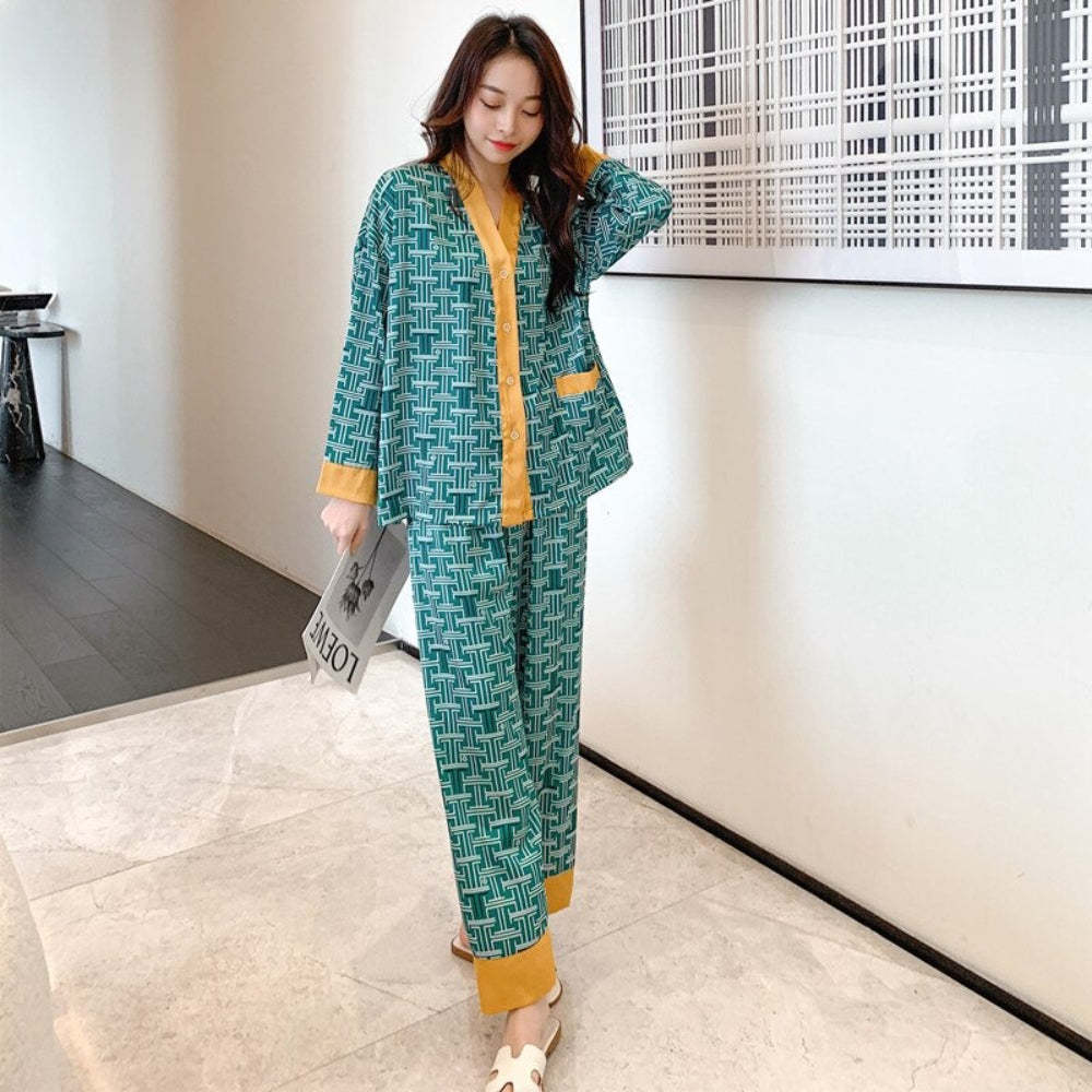 Women's Pajamas Set V Neck Design-Original Pajamas