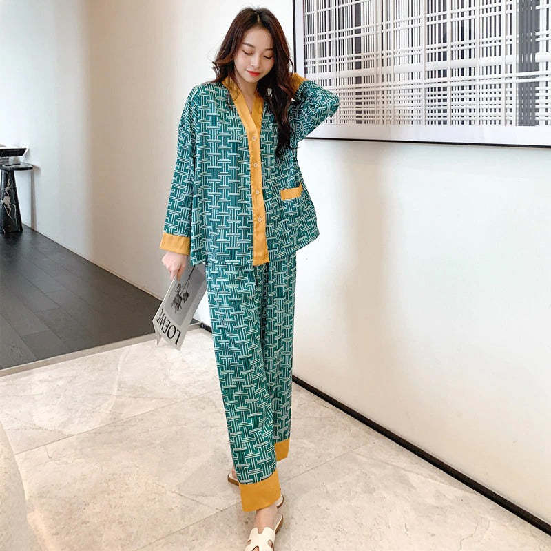 Women's Pajamas Set V Neck Design Sleepwear-Original Pajamas