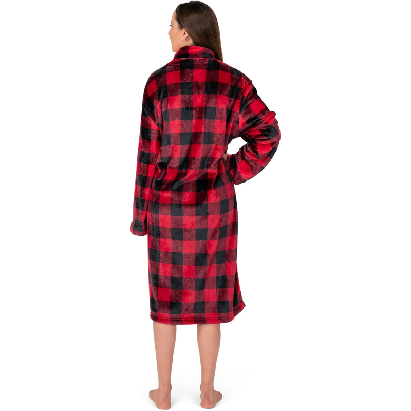 Cozy Zip Up Front Bathrobe With Soft Fleece For Women