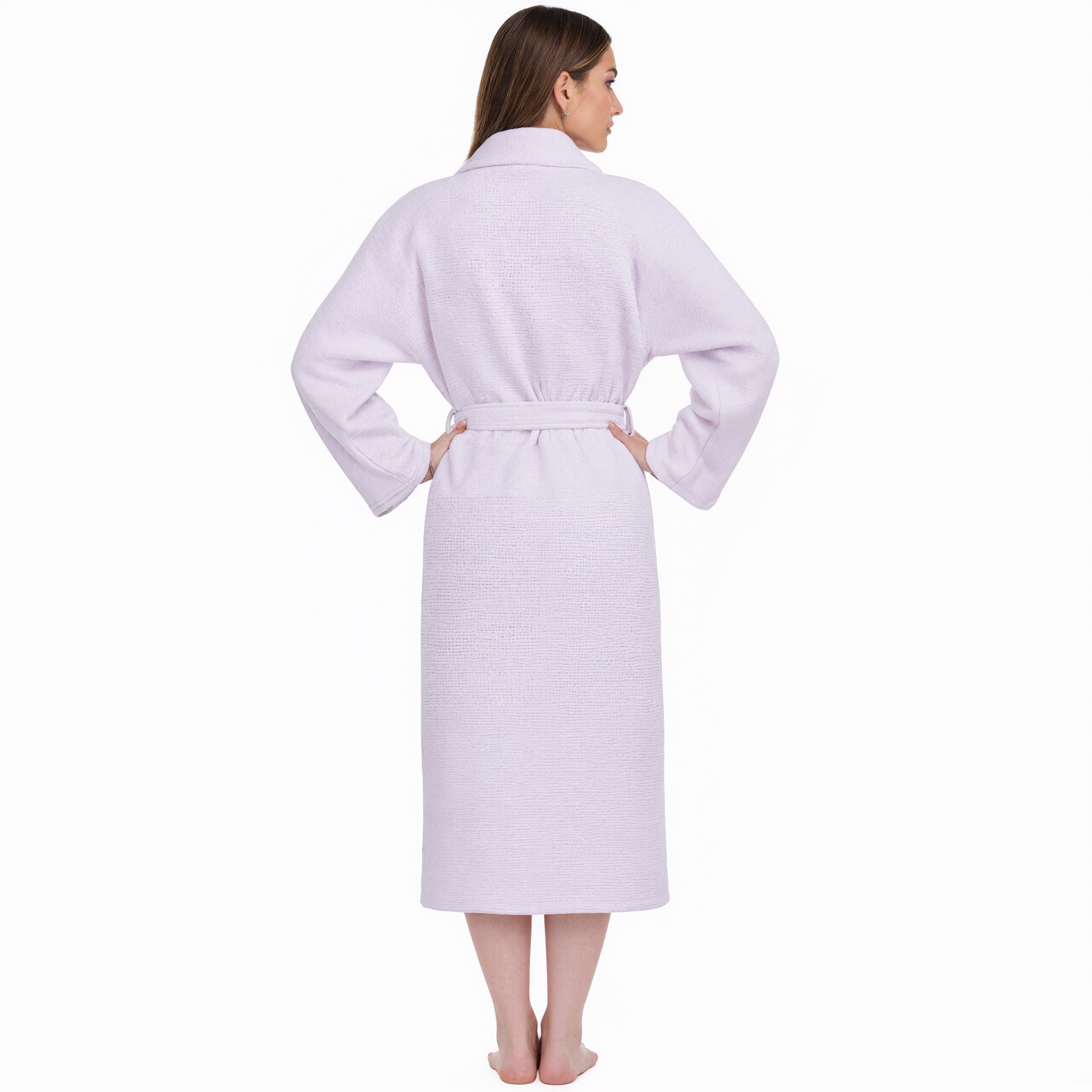 Soft Plush Fleece Long Bathrobe For Women Home Wear
