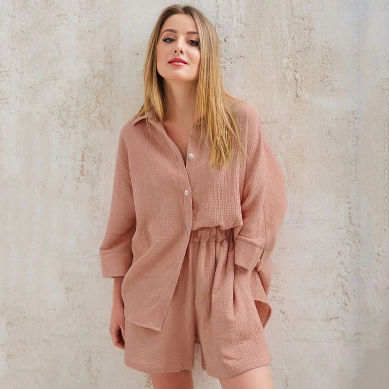 Women's Cotton Quarter Sleeve Pajamas Set-Original Pajamas