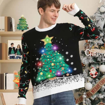 Illuminated Festive Christmas Sweater-Original Pajamas