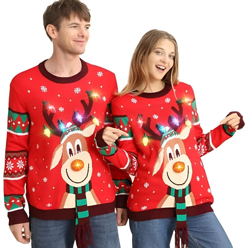 Illuminated Festive Christmas Sweater-Original Pajamas