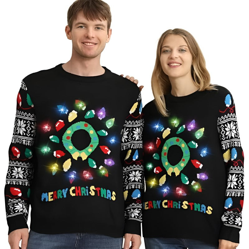 Illuminated Festive Christmas Sweater-Original Pajamas