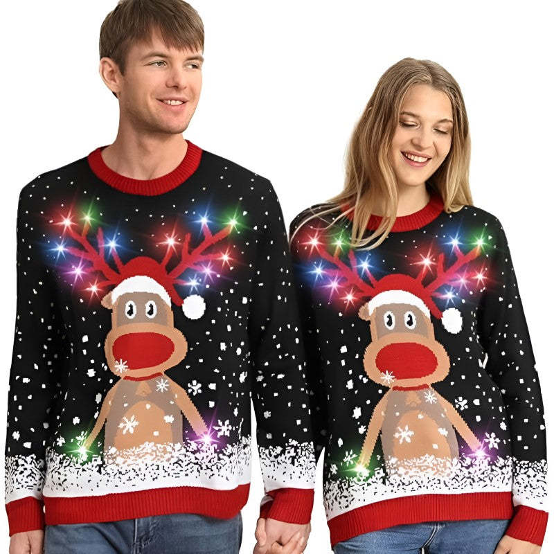 Illuminated Festive Christmas Sweater-Original Pajamas
