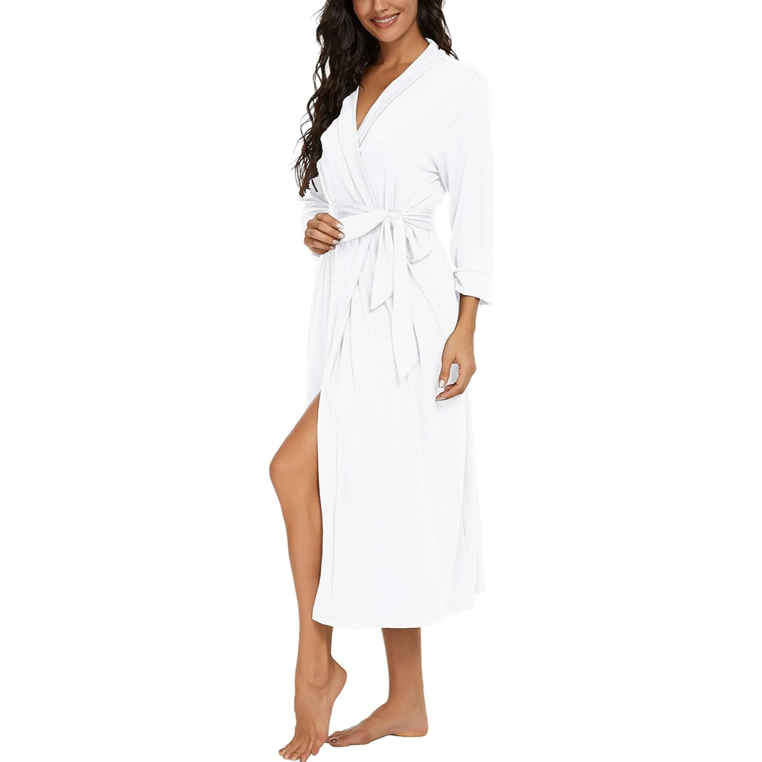 Lightweight  Long Lounge Robe With Pockets For Women