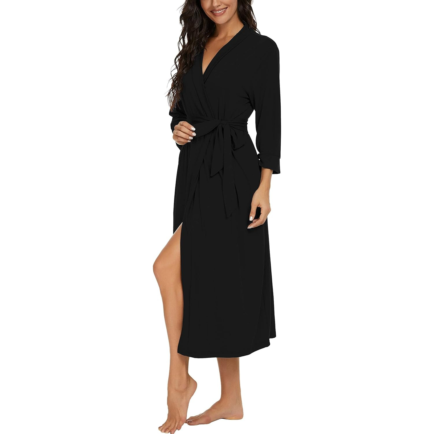 Lightweight  Long Lounge Robe With Pockets For Women